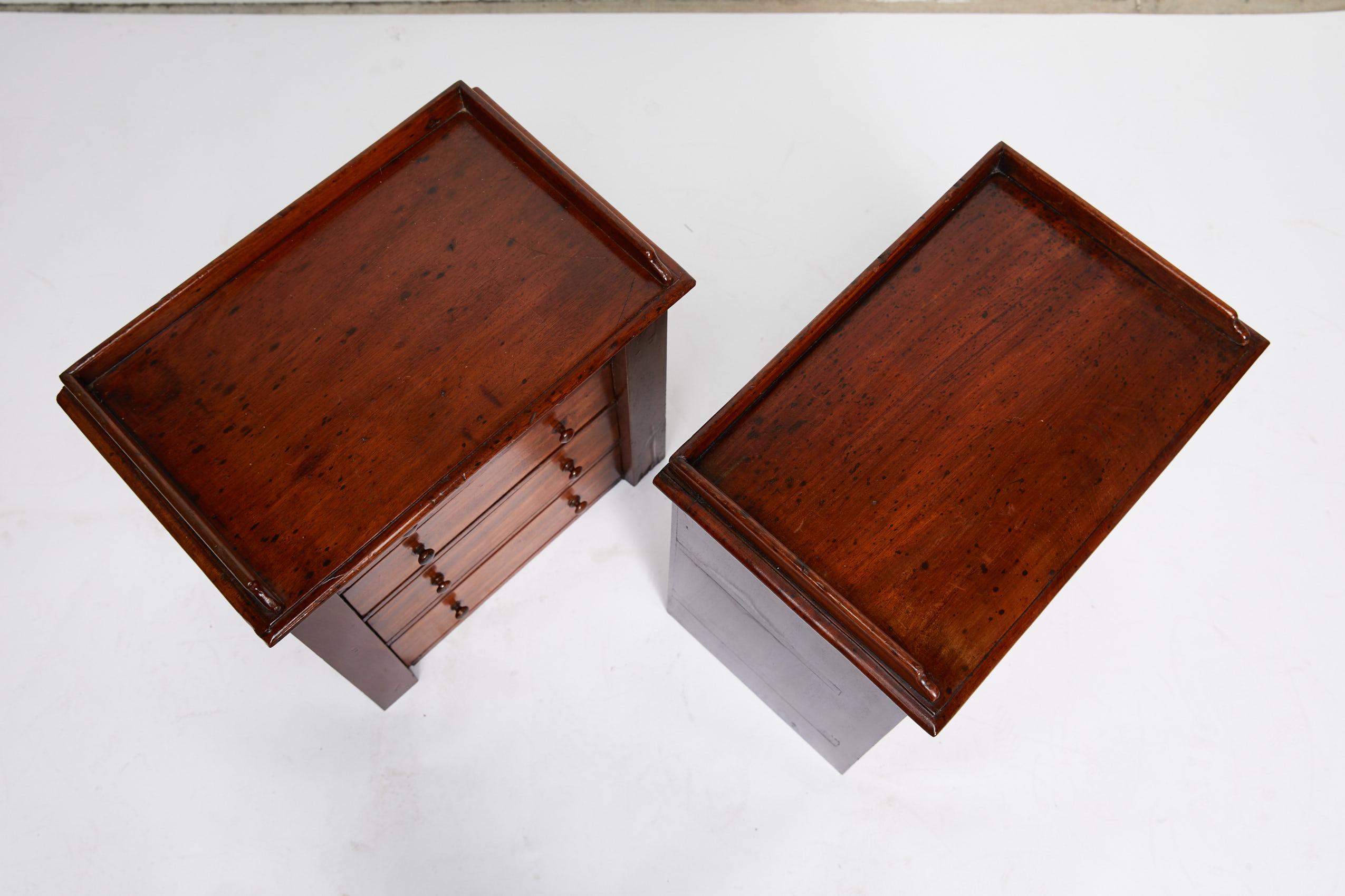 19th Century Pair of Petite English Mahogany Chests