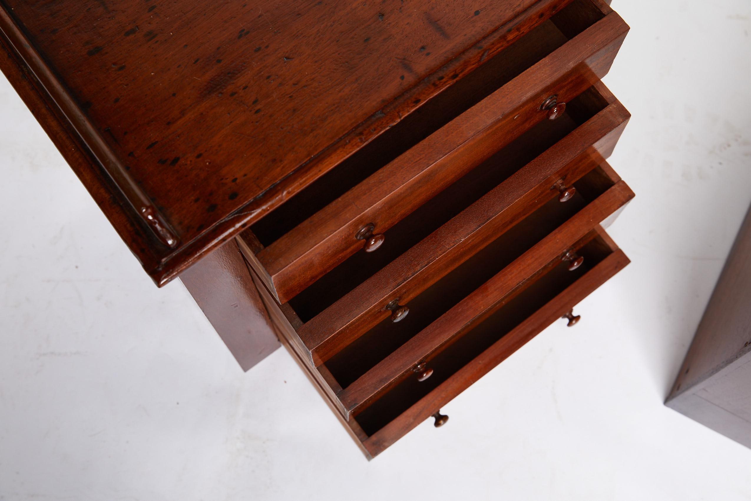 Pair of Petite English Mahogany Chests 1