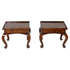 Pair of Petite Faux Tortoiseshell End Tables