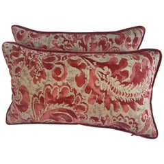 Pair of Petite Fortuny Pillows with Velvet Backs