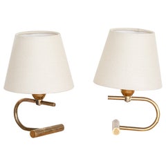 Pair of Petite French Brass Lamps
