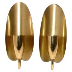 Pair of Petite French Brass Mid-Century Sconces