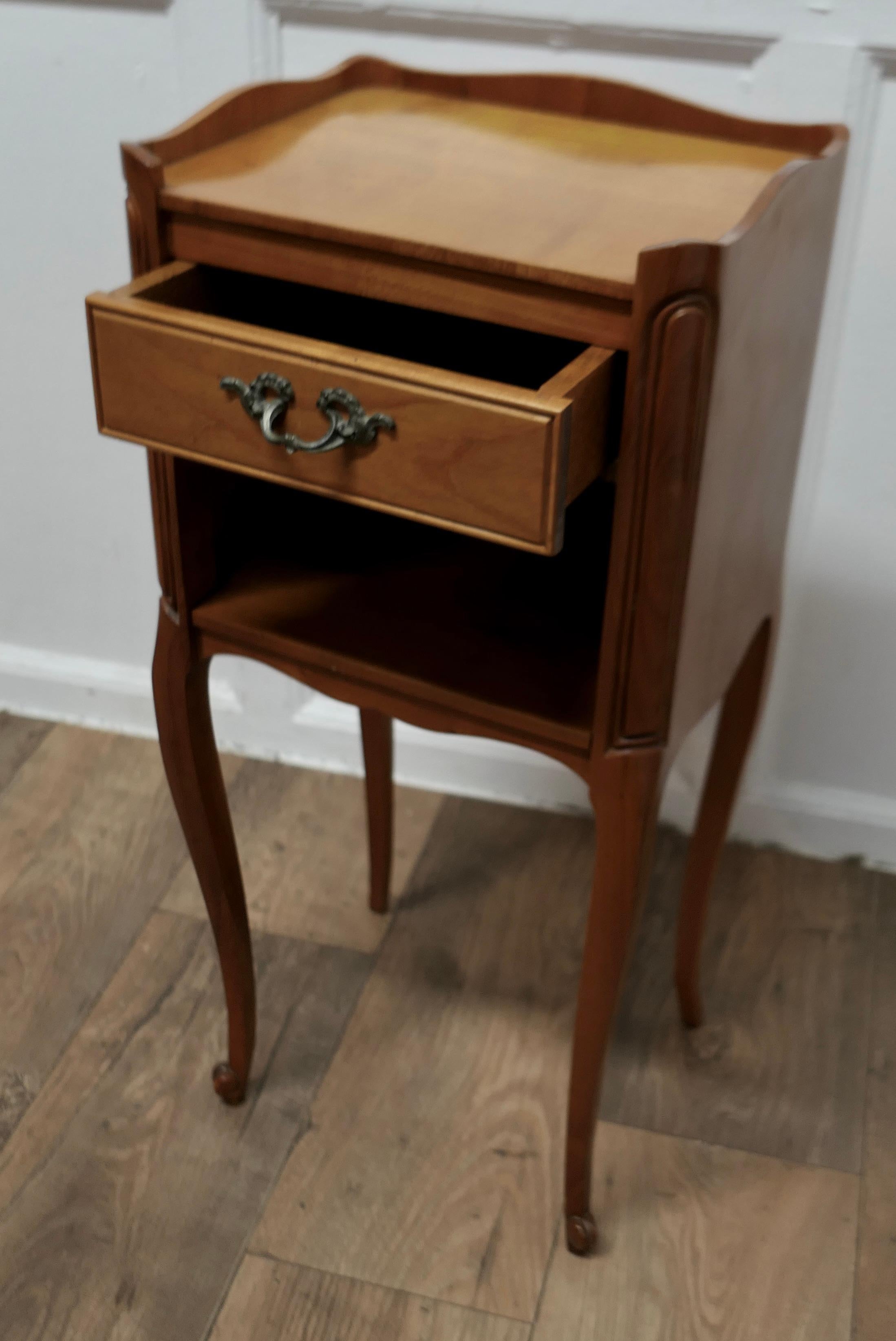Pair of Petite French Cherry Wood Bedside Cabinets or Tables    For Sale 2