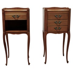 Pair of Petite French Cherry Wood Bedside Cabinets or Tables   