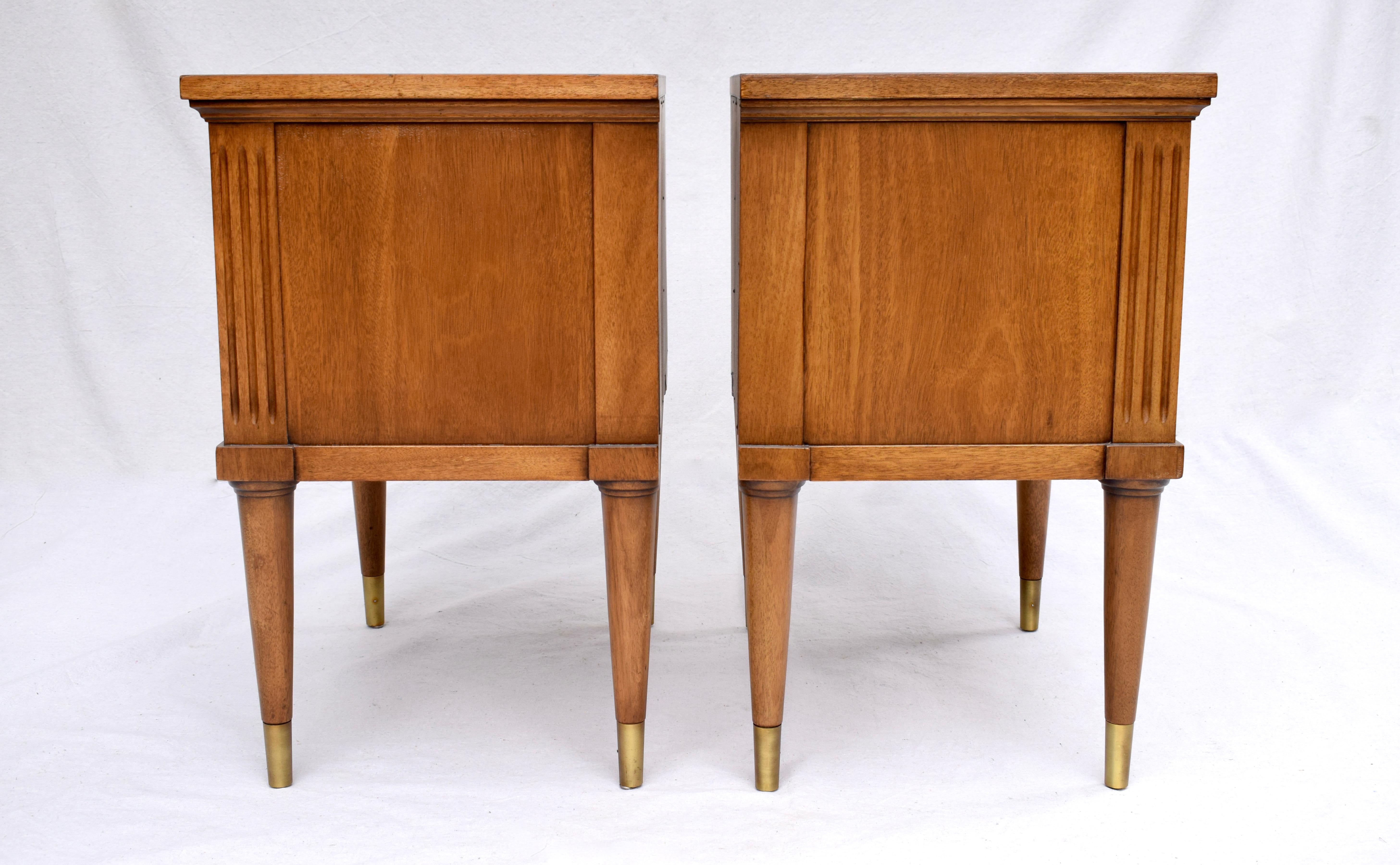 Neoclassical Pair of Petite French Directoire Style Commodes or Nightstands