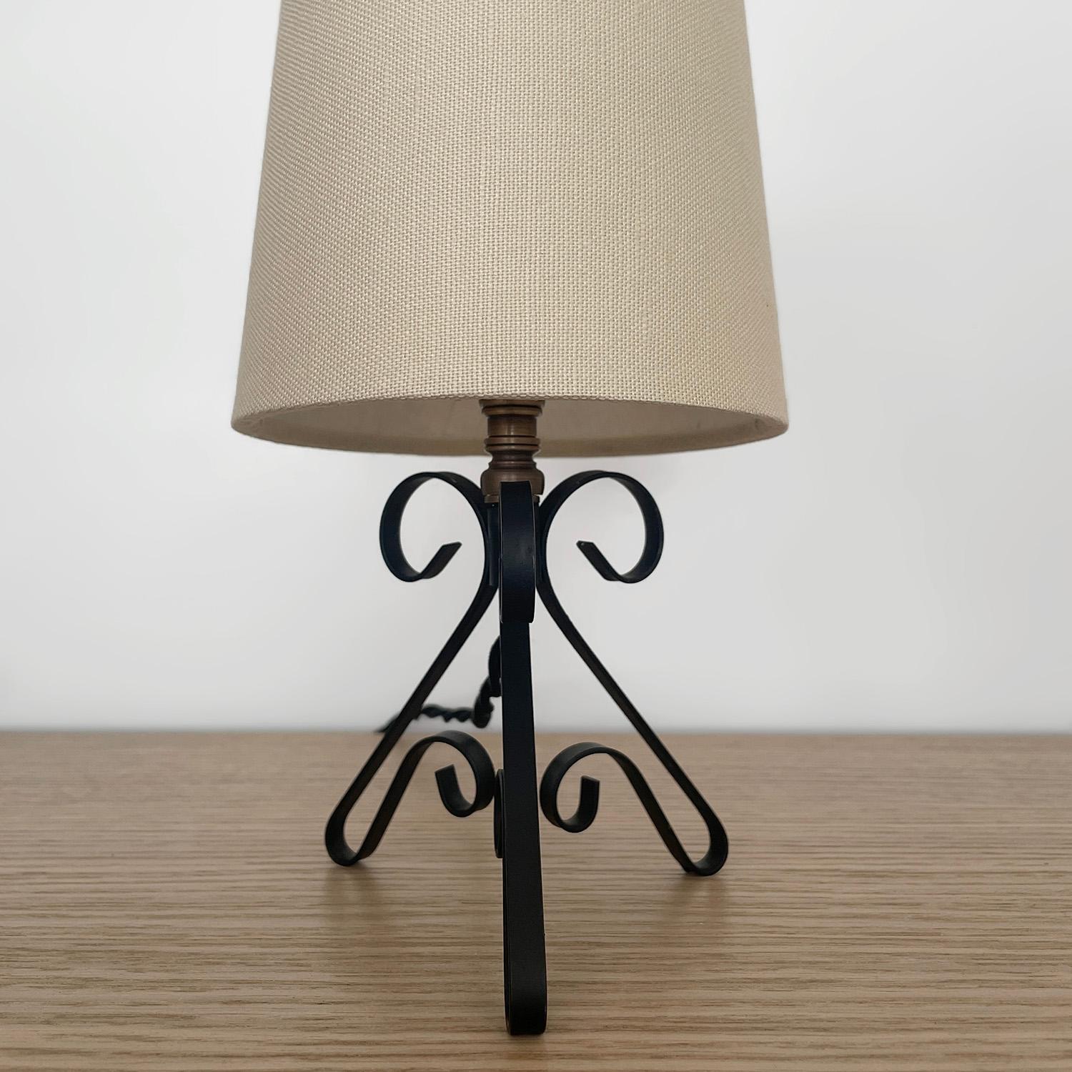 Pair of Petite French Iron Table Lamps 4
