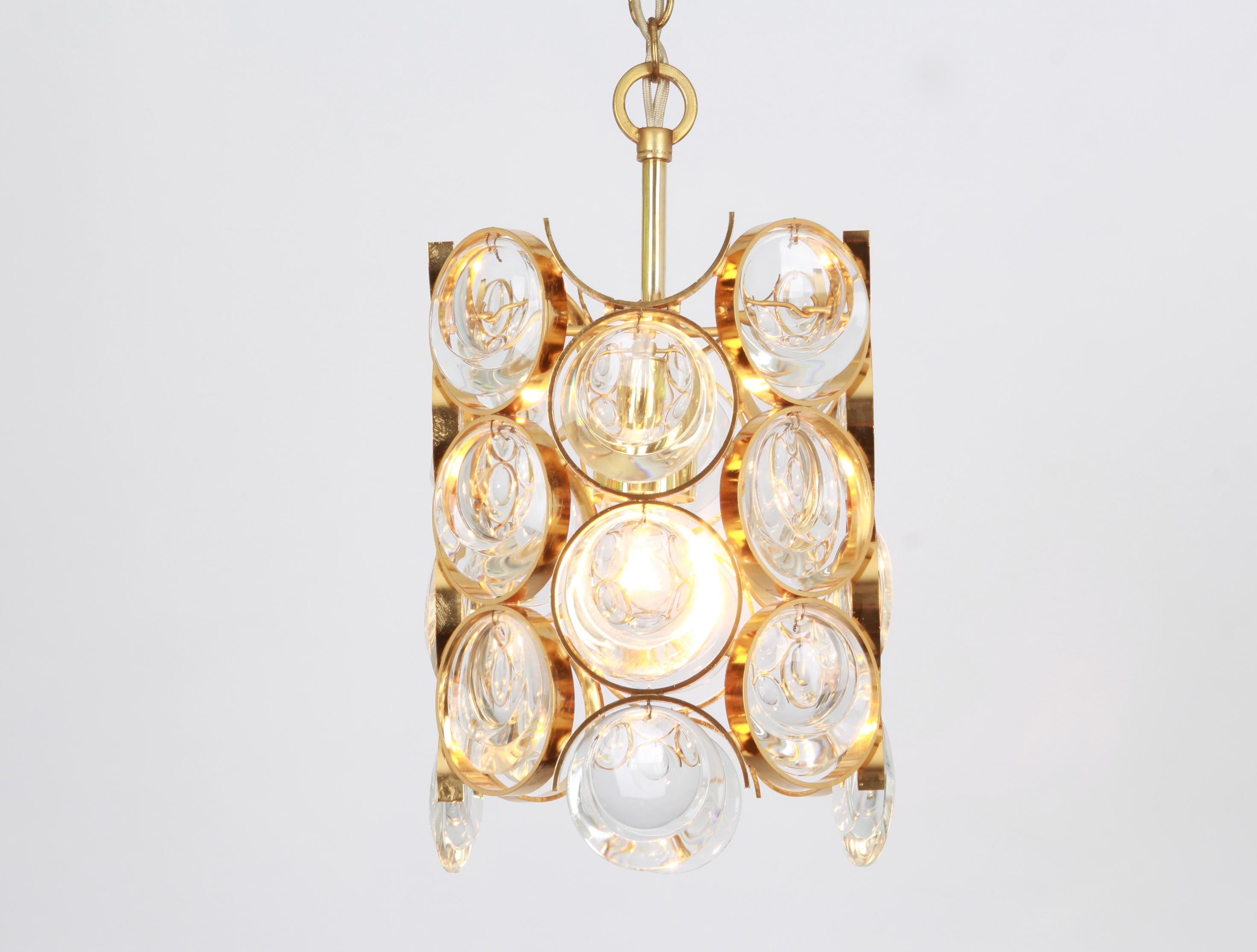Paire de petits pendentifs en laiton doré, design Sciolari pour Palwa, Allemagne, années 1970 en vente 3