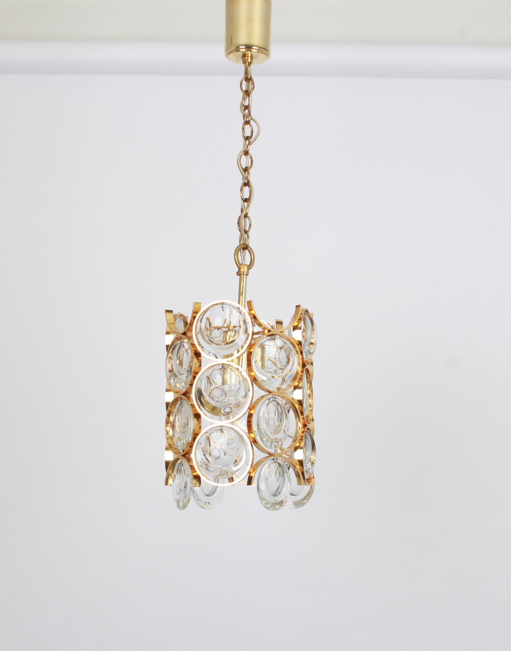 Paire de petits pendentifs en laiton doré, design Sciolari pour Palwa, Allemagne, années 1970 en vente 5