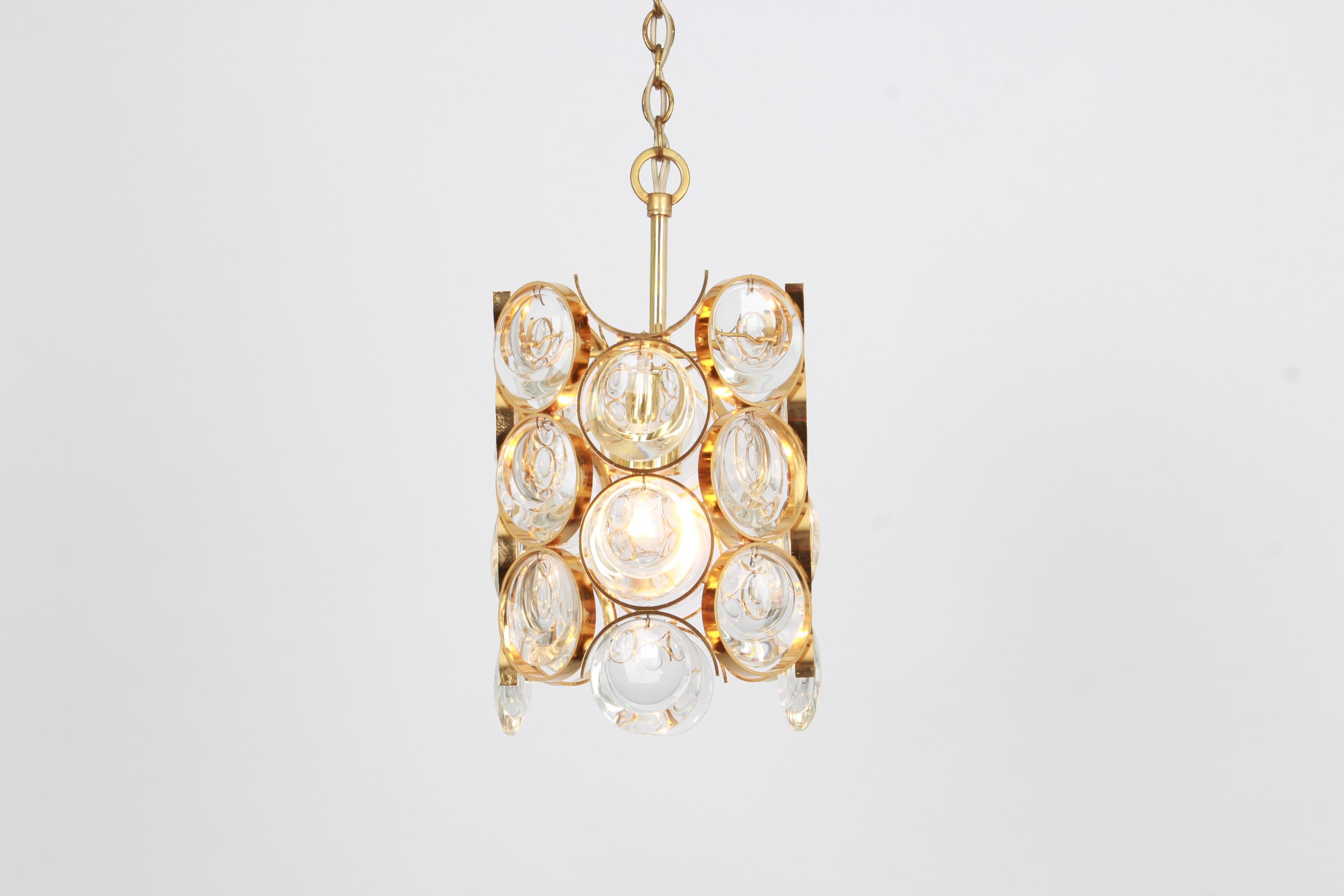 Paire de petits pendentifs en laiton doré, design Sciolari pour Palwa, Allemagne, années 1970 en vente 6