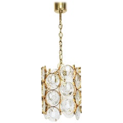 Pair of Petite Gilded Brass Pendants, Sciolari Design for Palwa, Germany, 1970s
