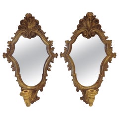 Pair of Petite Italian Mirrored Sconces