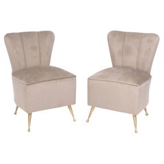 Pair of Petite Italian Slipper Chairs 