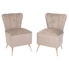 Pair of Petite Italian Slipper Chairs