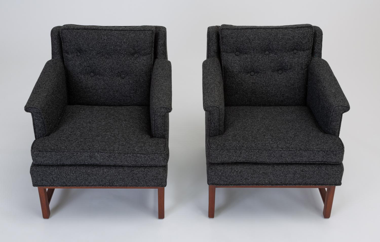 American Pair of Petite Lounge Chairs by Edward Wormley for Dunbar