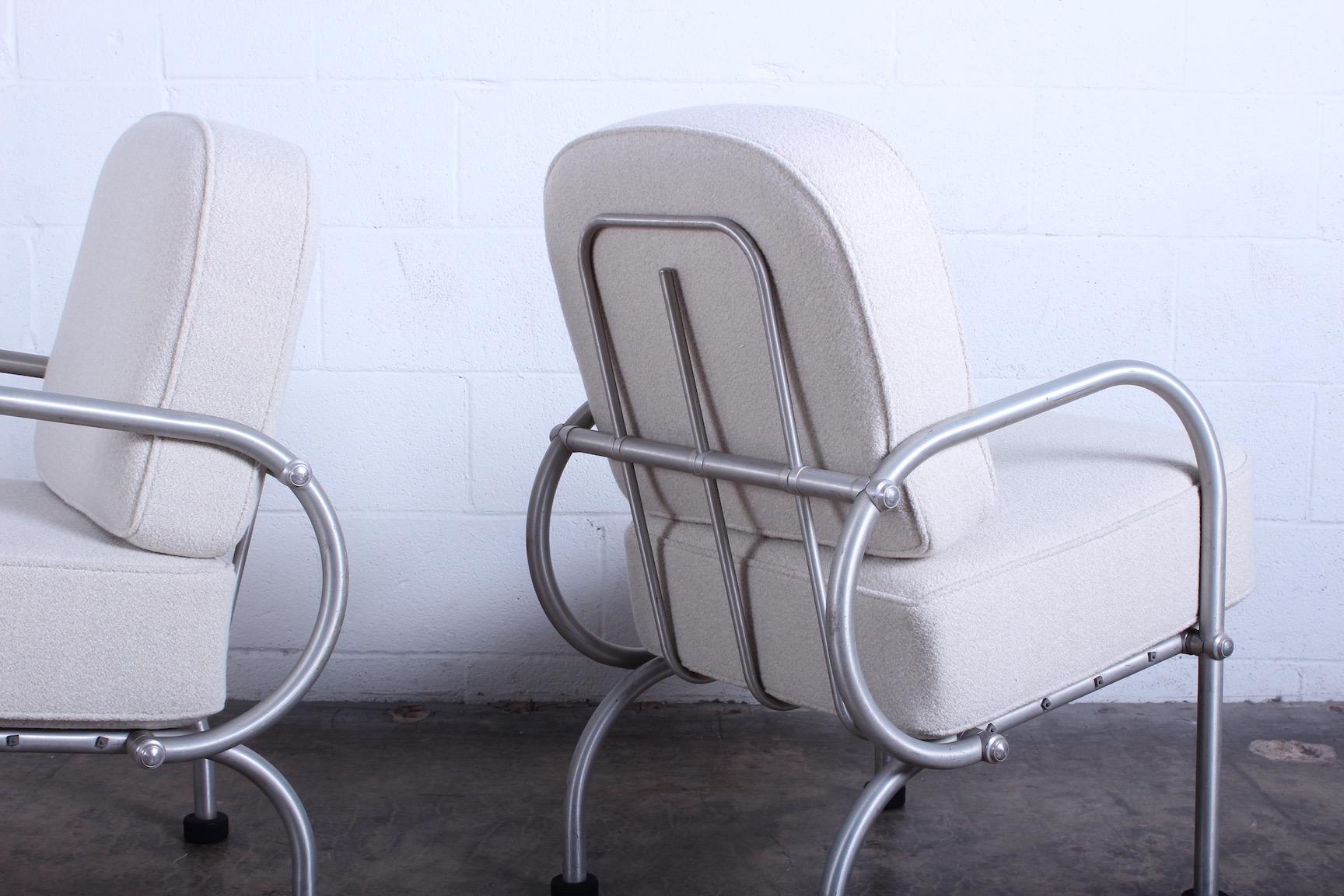 Aluminum Pair of Petite Lounge Chairs by Warren McArthur