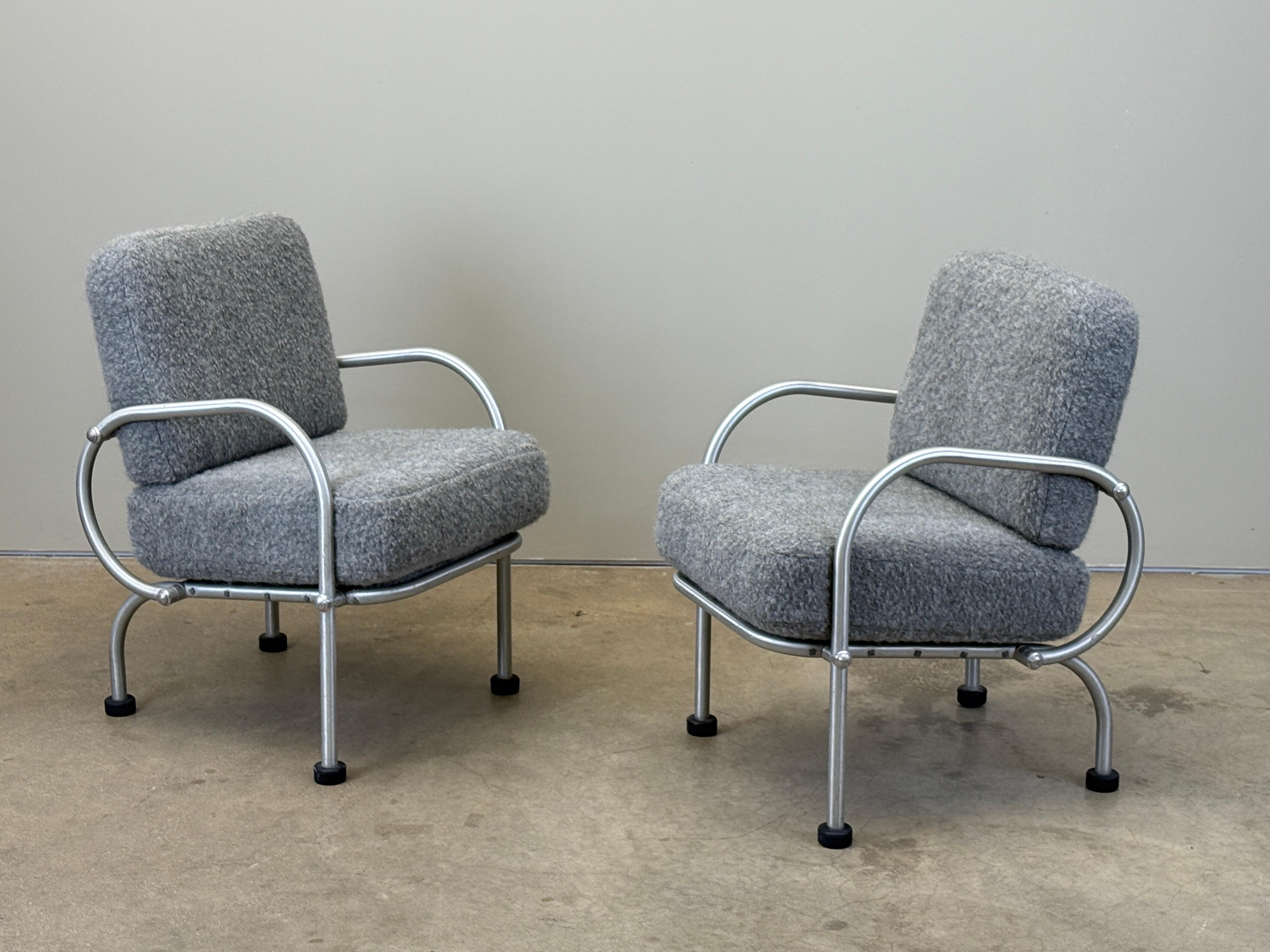 Aluminum Pair of Petite Lounge Chairs by Warren McArthur For Sale