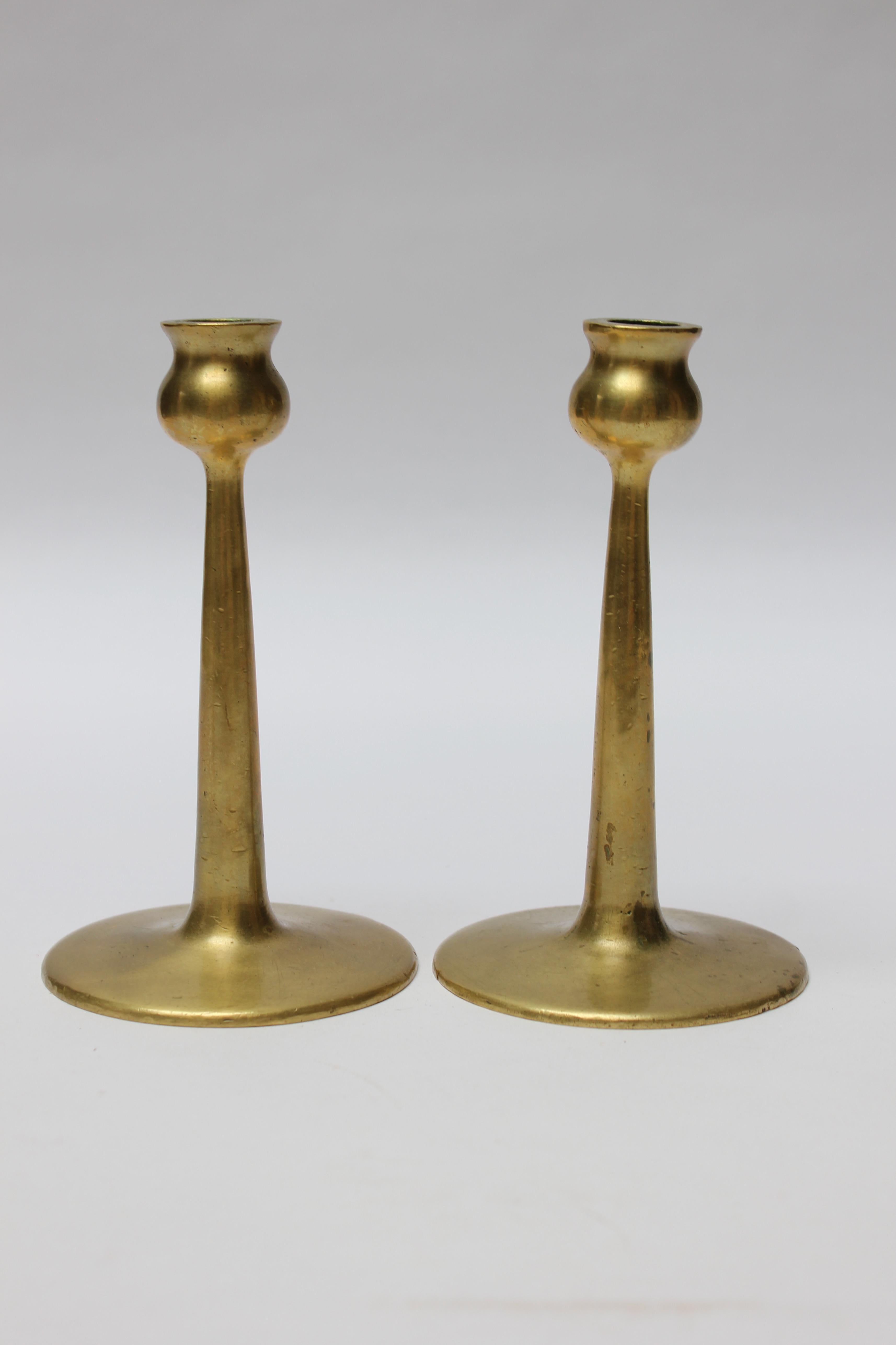 mid century brass candlesticks
