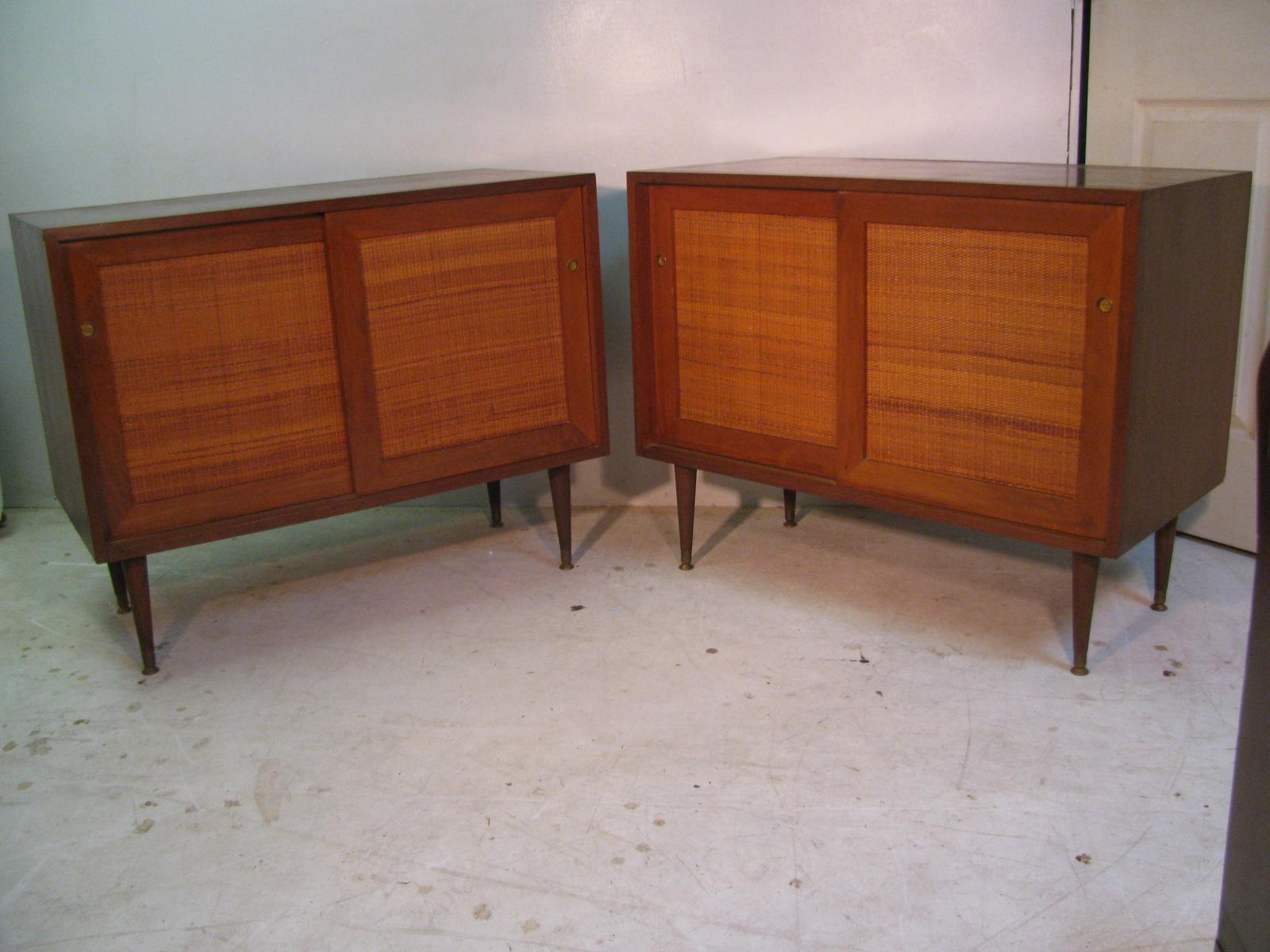 Pair of Petite Mid-Century Modern Walnut Credenzas 6