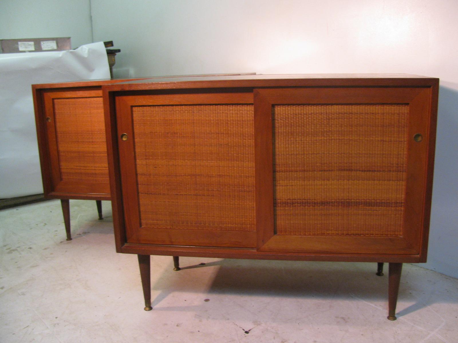 Pair of Petite Mid-Century Modern Walnut Credenzas 1