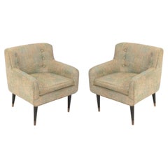 Pair of Petite Mid Century Tub Chairs Reupholstered In Your Fabric