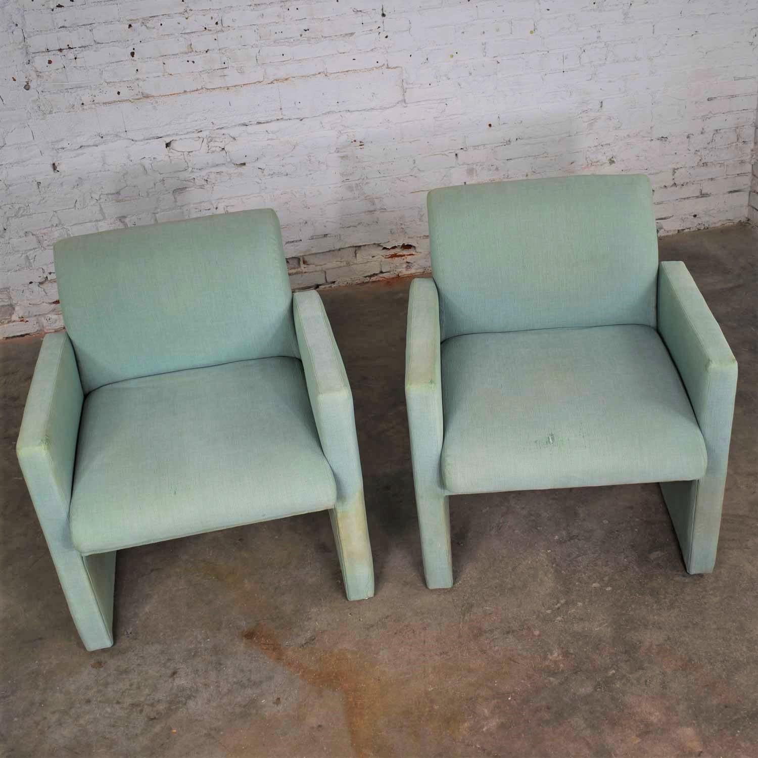 Pair of Petite Modern Accent Chairs in Sea Green 4