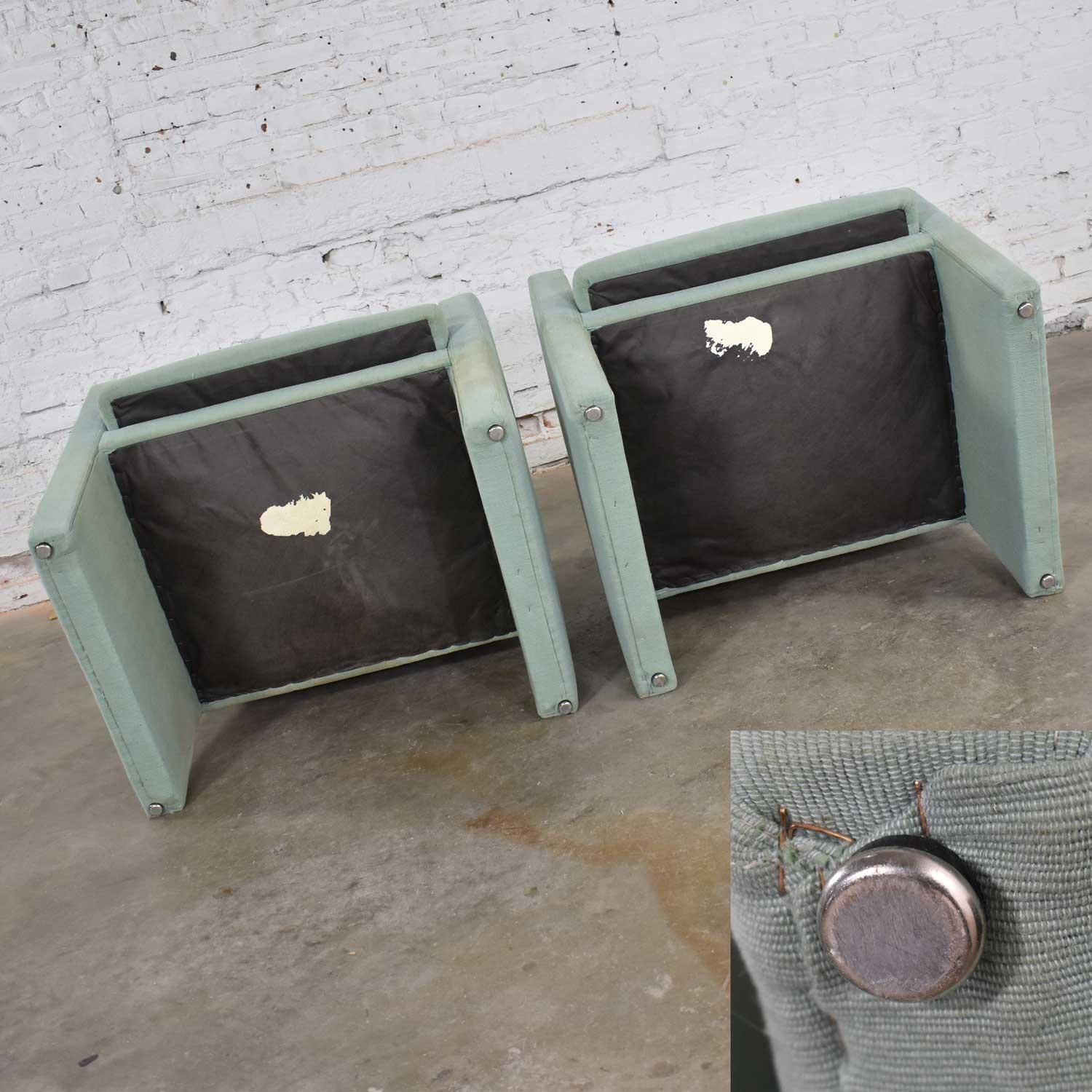 Pair of Petite Modern Accent Chairs in Sea Green 7