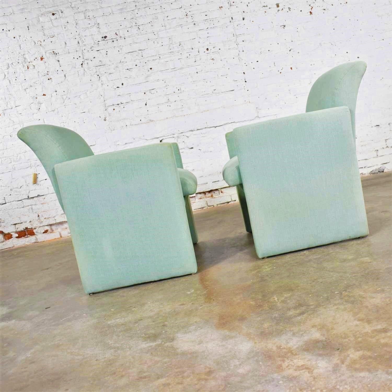 Pair of Petite Modern Accent Chairs in Sea Green 1