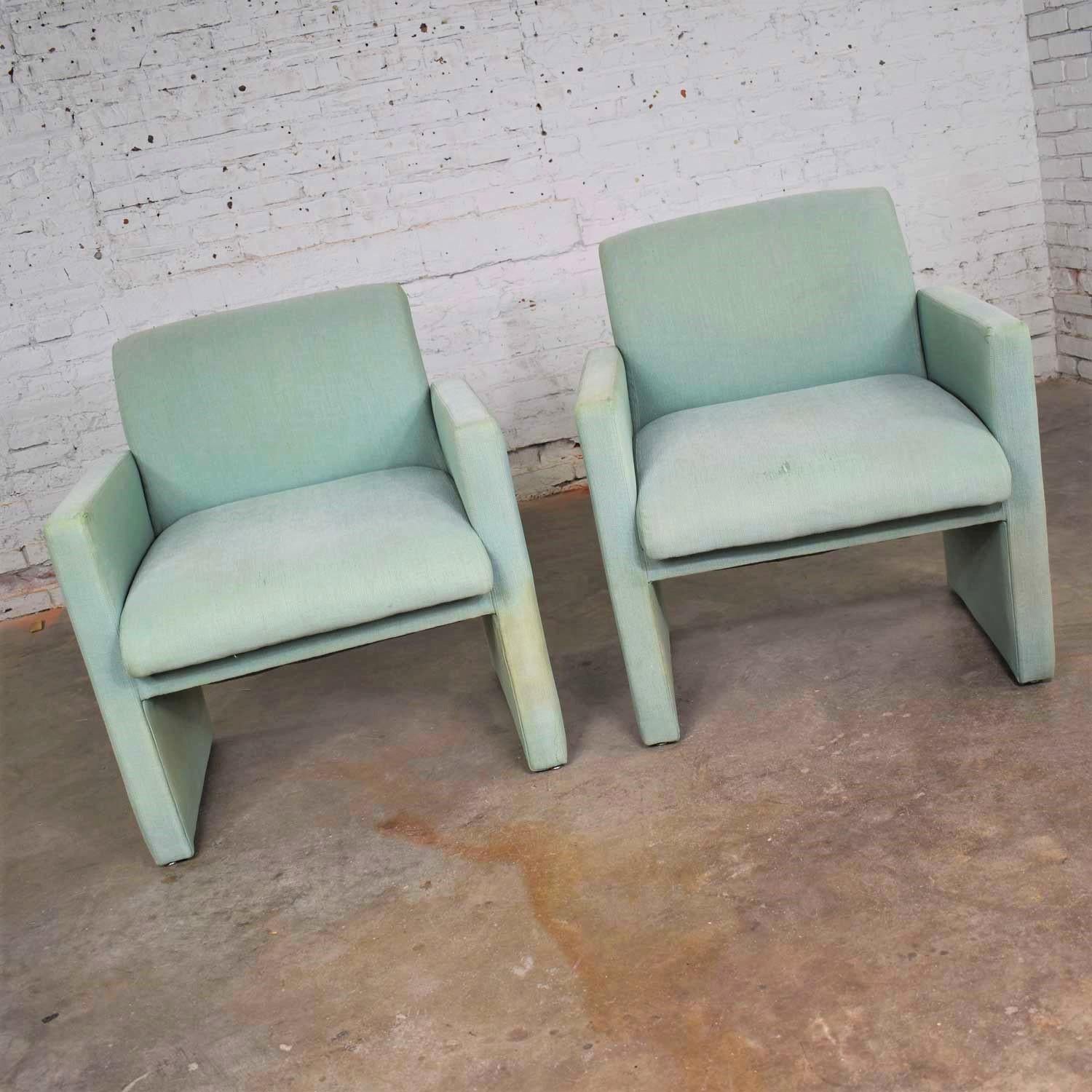 Pair of Petite Modern Accent Chairs in Sea Green 3