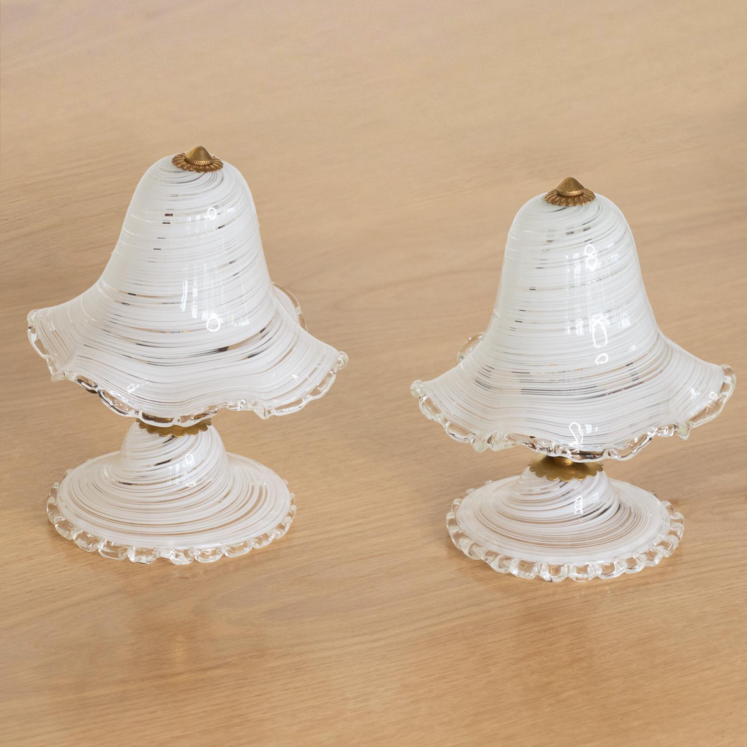 Pair of Petite Murano Glass Table Lamps 2