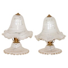 Pair of Petite Murano Glass Table Lamps