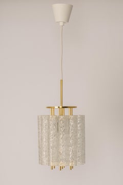 Pair of Petite Murano Glass Tubes Pendant Light by Doria, Germany, 1960s