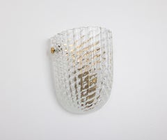 Pair of Petite Murano Glass Wall Sconce in style of Barovier & Toso, Italy, 70s