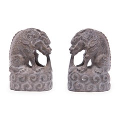 Pair of Petite Mythical Qilin Figures