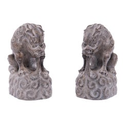 Antique Pair of Petite Mythical Qilin Figures