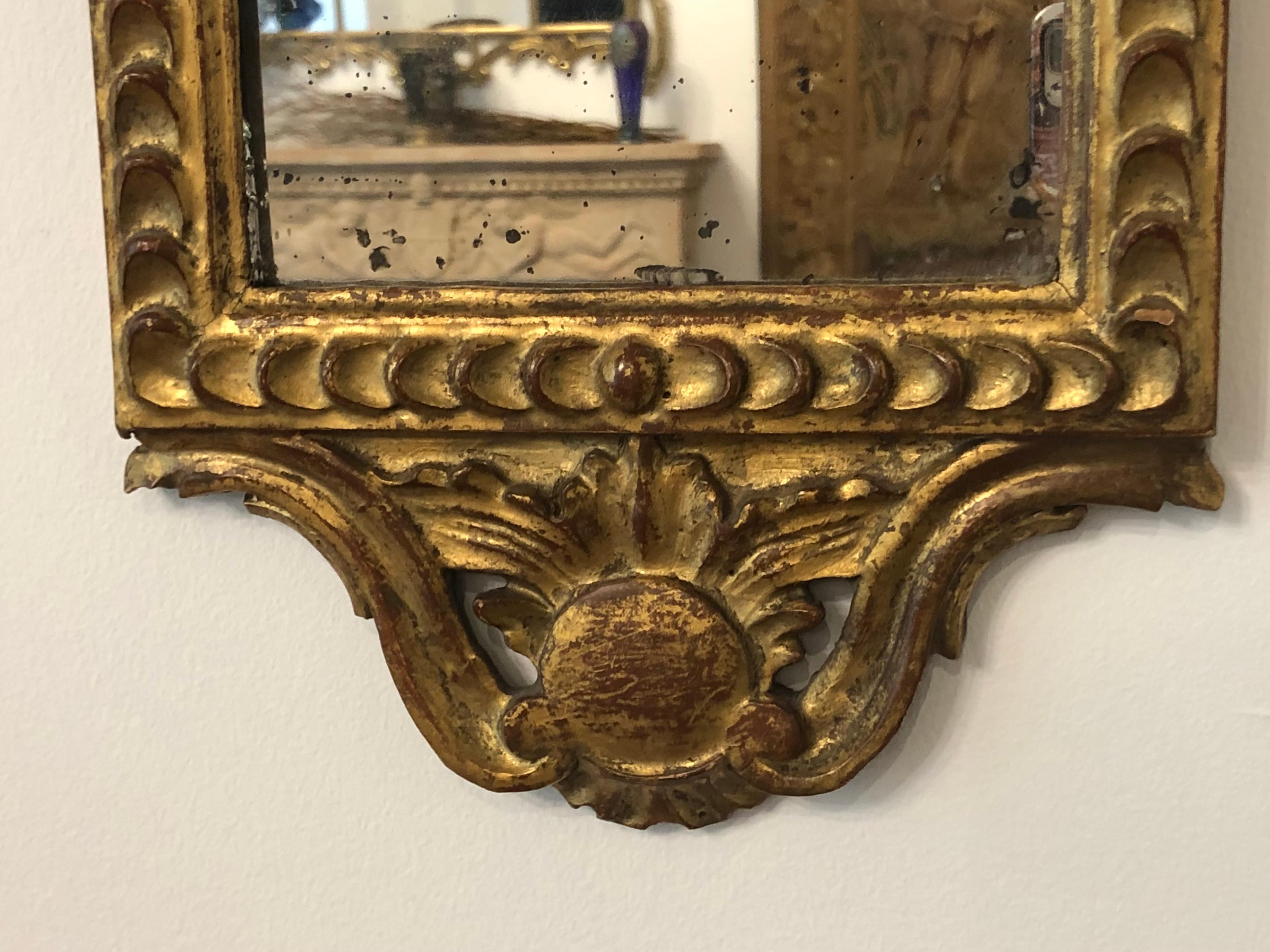 Pair of  Neoclassical Antique Giltwood Mirrors 4