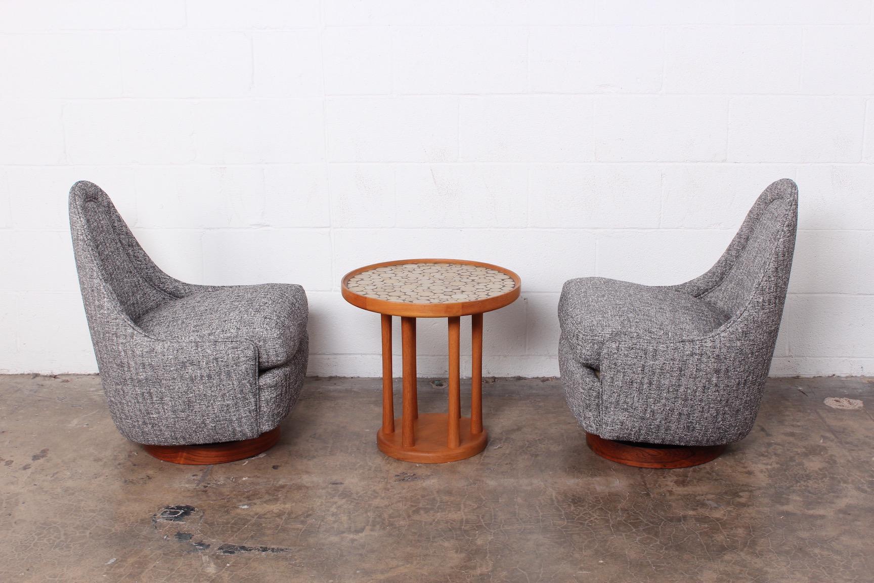 Pair of Petite Rocking Swivel Chairs by Milo Baughman 6