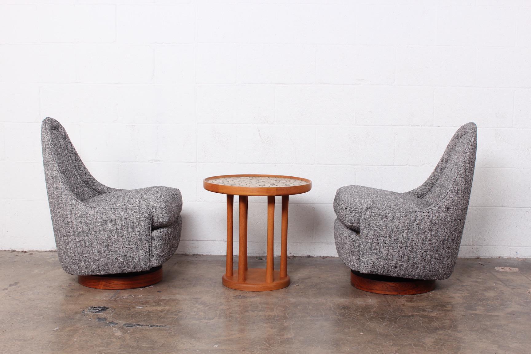 Pair of Petite Rocking Swivel Chairs by Milo Baughman 7