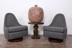 Pair of Petite Rocking Swivel Chairs by Milo Baughman