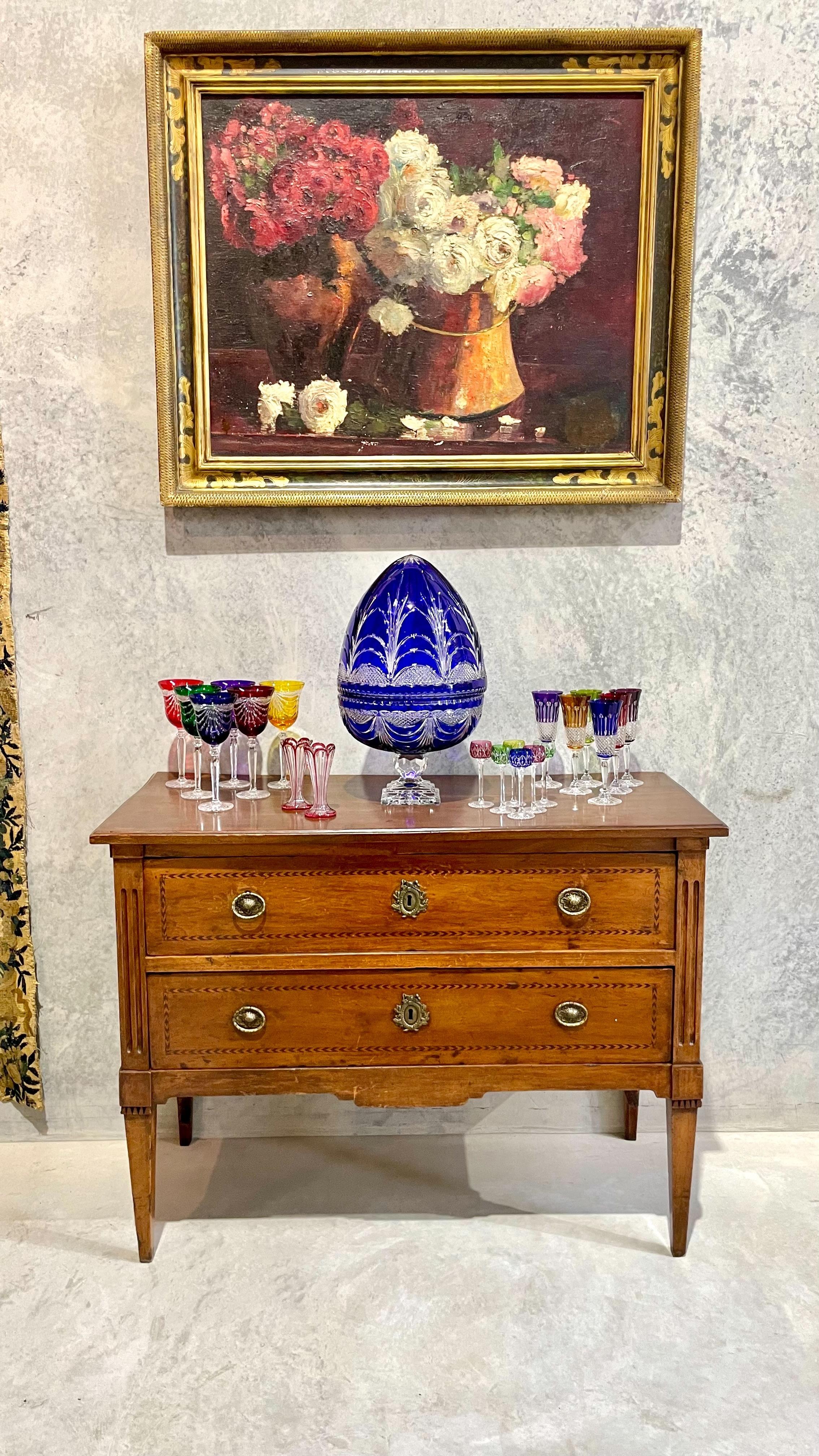 Pair of Petite Ruby Red Overlay Crystal Vases, 19th Century en vente 4