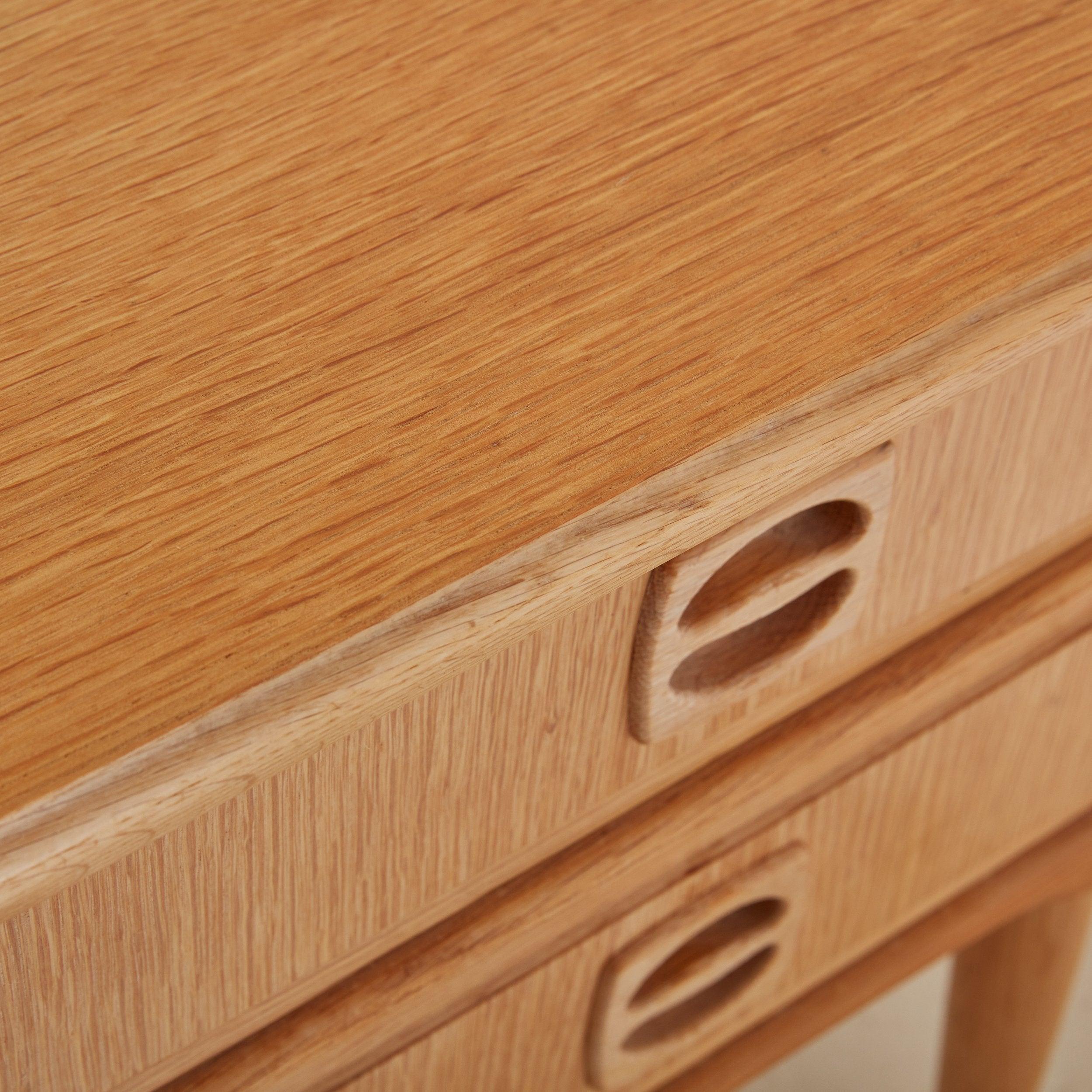 Pair of Petite Scandinavian Modern Oak Nightstands, Denmark 1970s 3