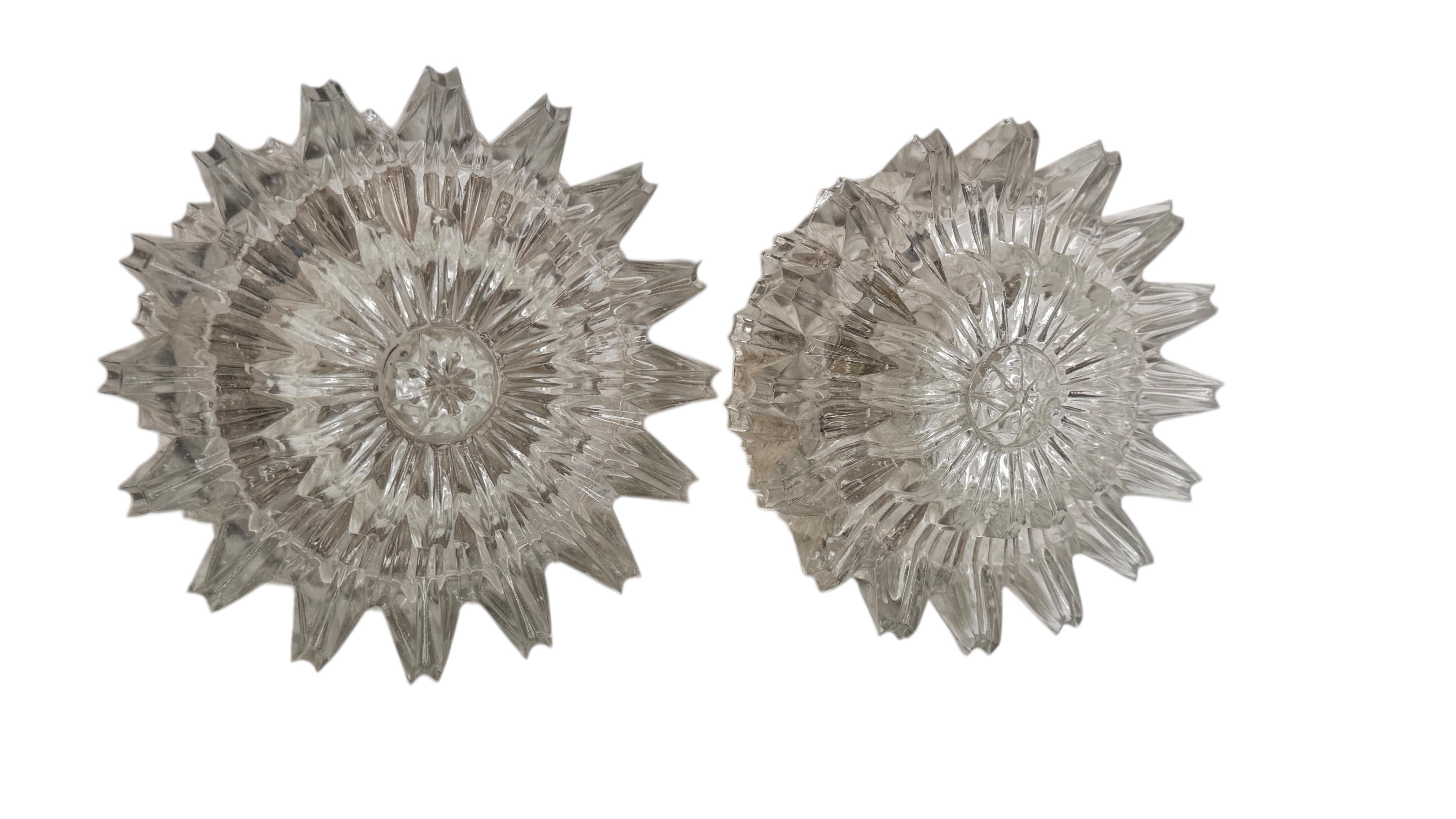 Pair of Petite Starburst Pattern Flush Mount Ceiling Lights, 1960s For Sale 3