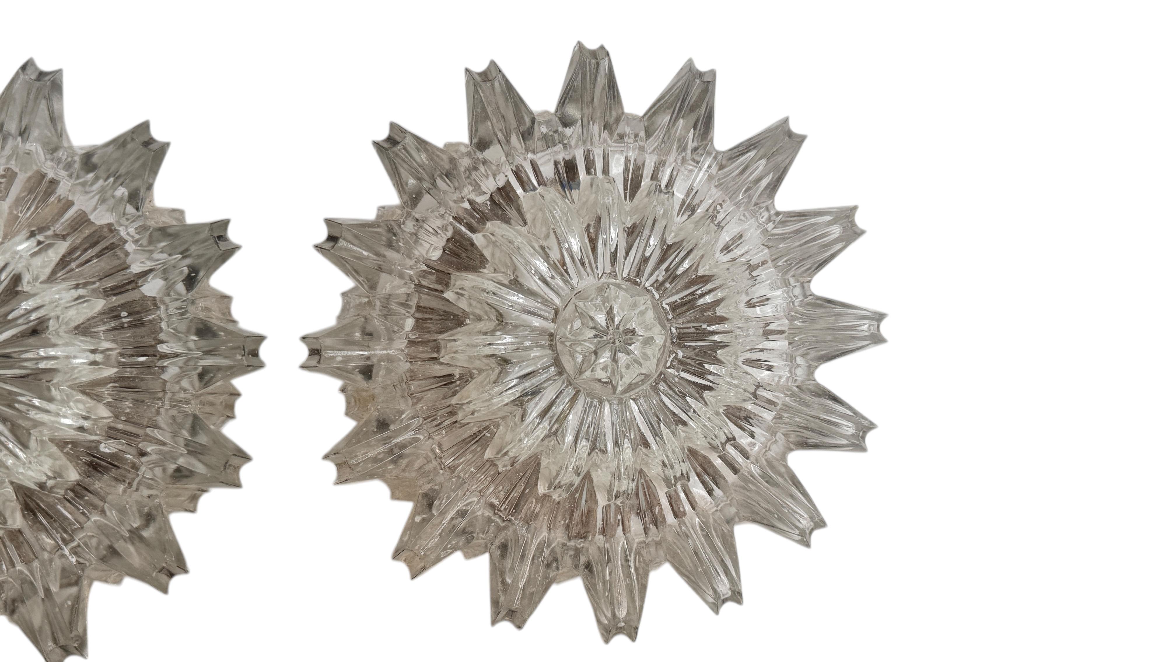 Pair of Petite Starburst Pattern Flush Mount Ceiling Lights, 1960s For Sale 5