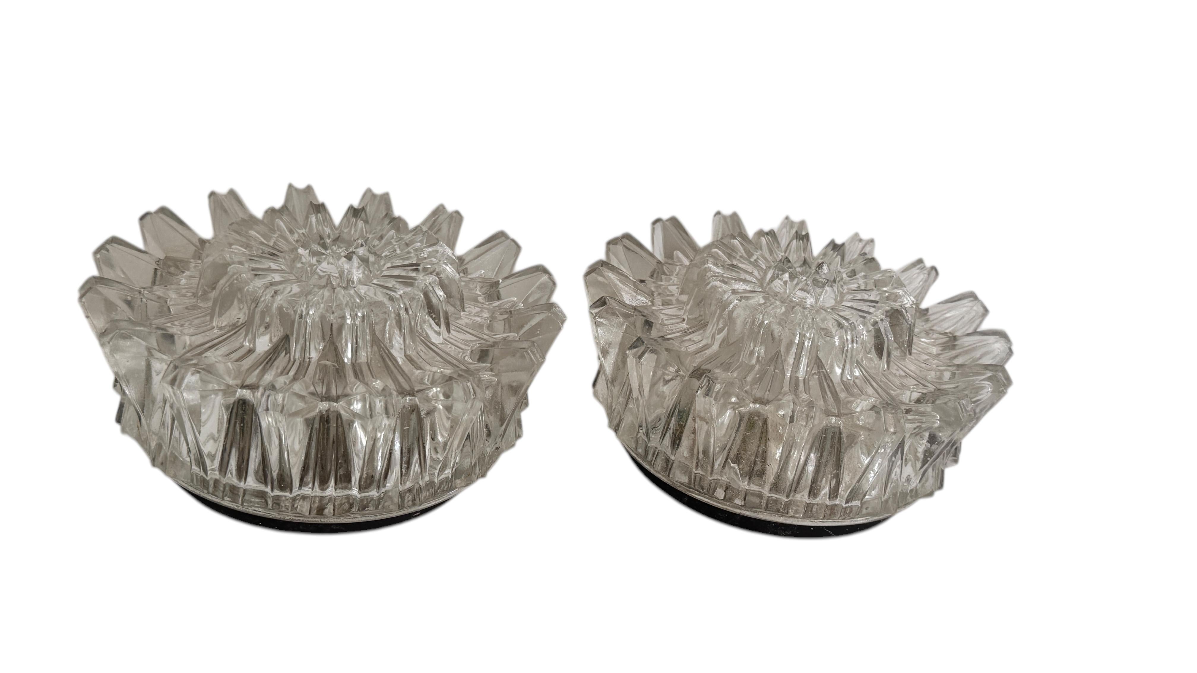 Pair of Petite Starburst Pattern Flush Mount Ceiling Lights, 1960s For Sale 7