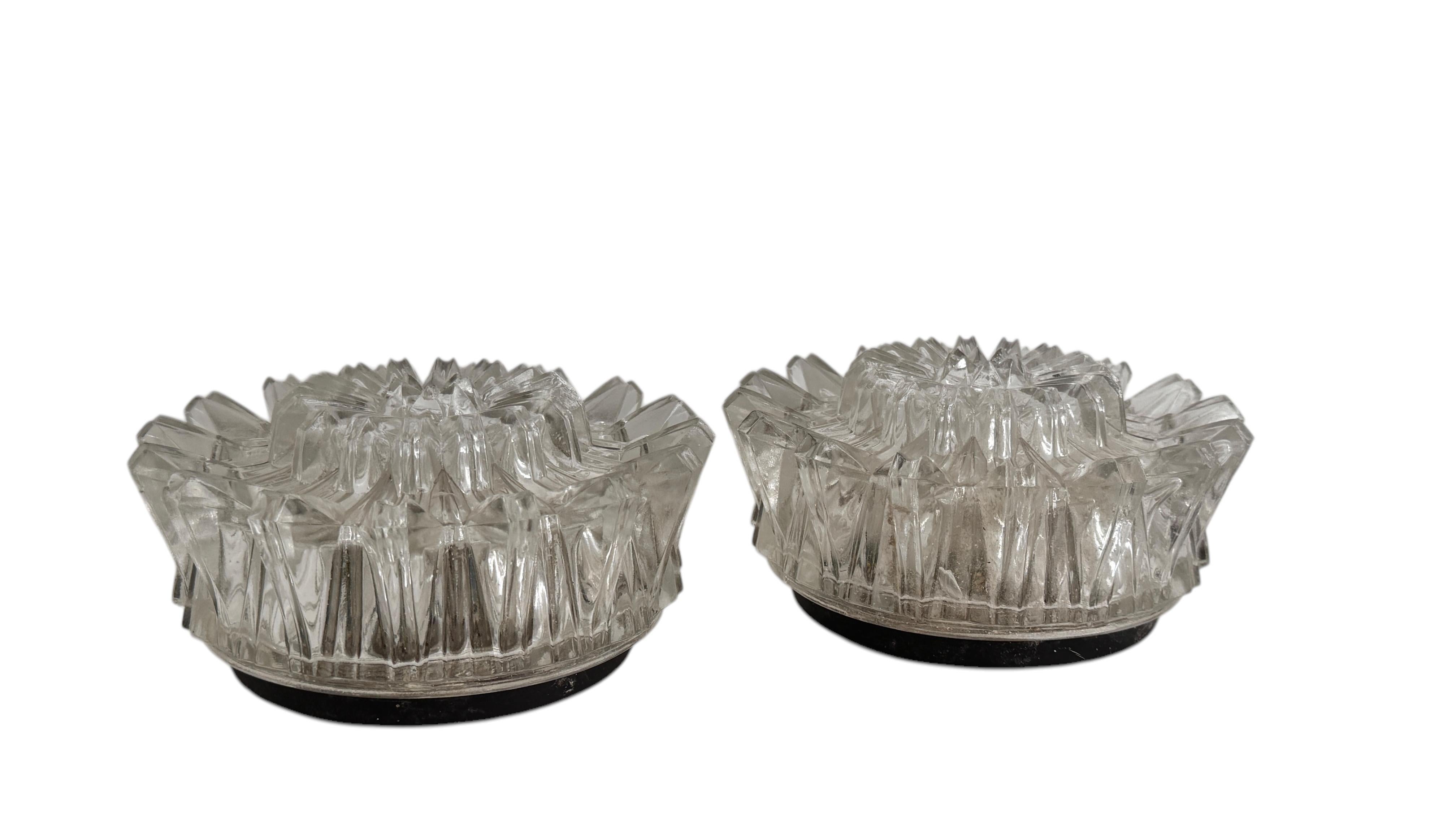 Pair of Petite Starburst Pattern Flush Mount Ceiling Lights, 1960s For Sale 8
