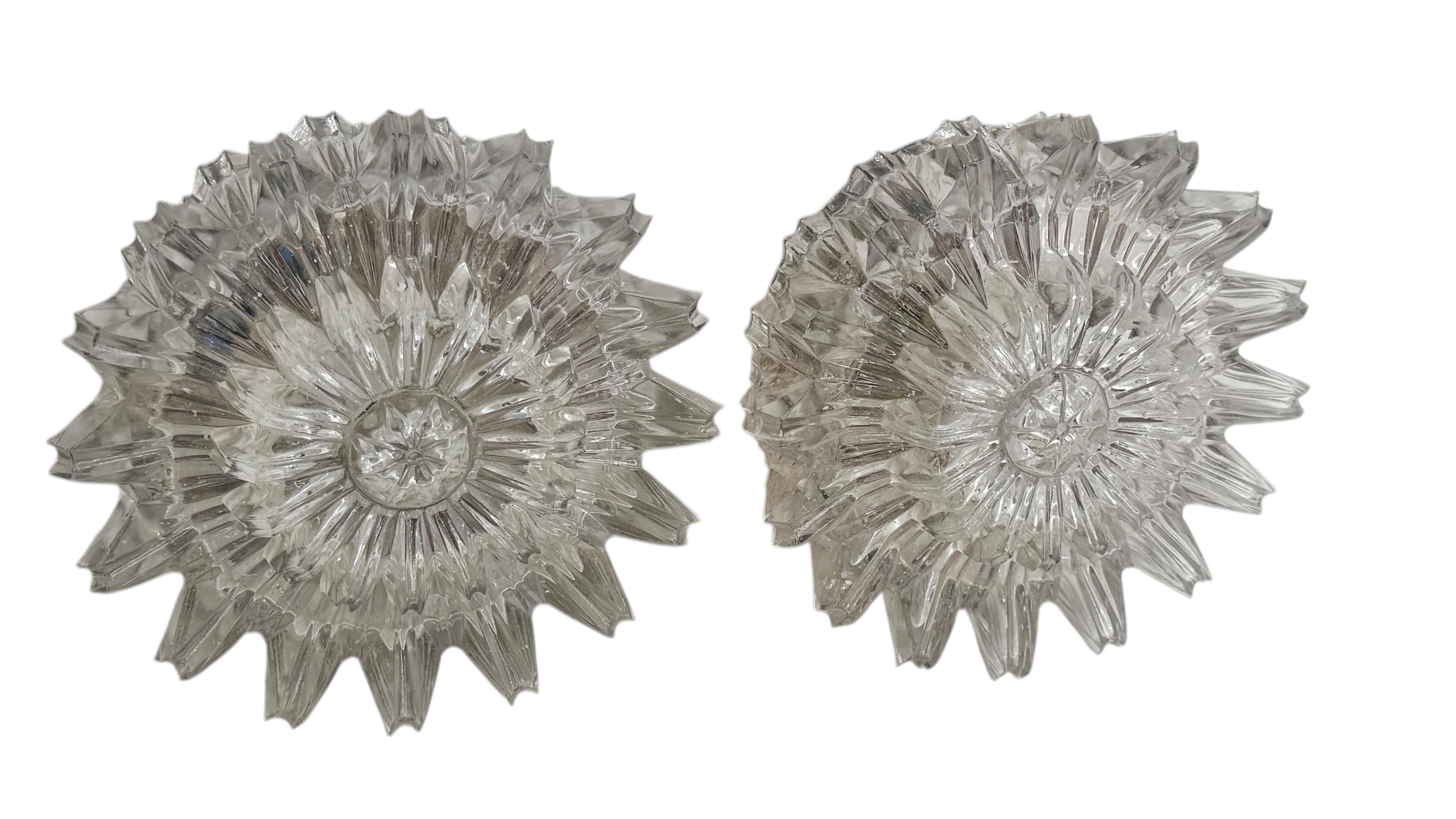Pair of Petite Starburst Pattern Flush Mount Ceiling Lights, 1960s For Sale 2