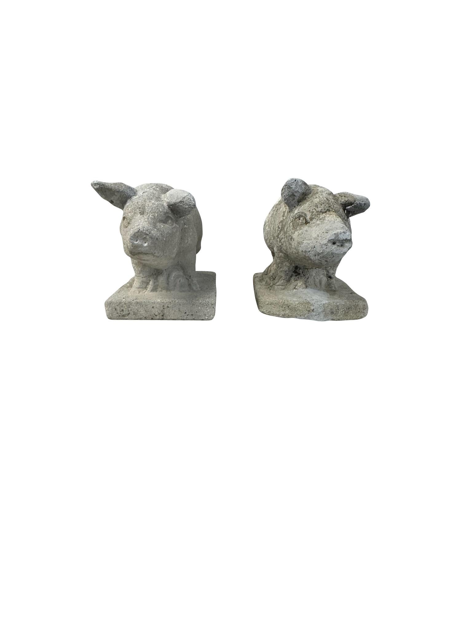 Pareja de Cerditos de Piedra Hecho a mano en venta