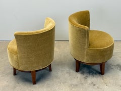 Pair of Petite Swivel Chairs by Edward Wormley for Dunbar