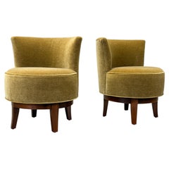 Pair of Petite Swivel Chairs by Edward Wormley for Dunbar