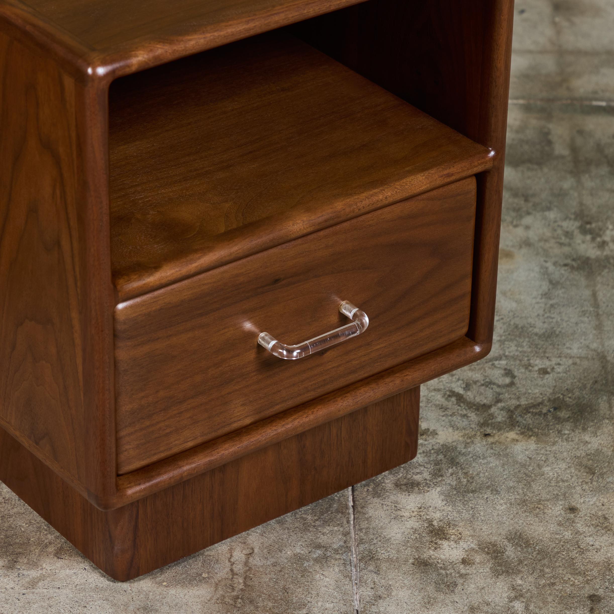 Pair of Petite Walnut Nightstands 4