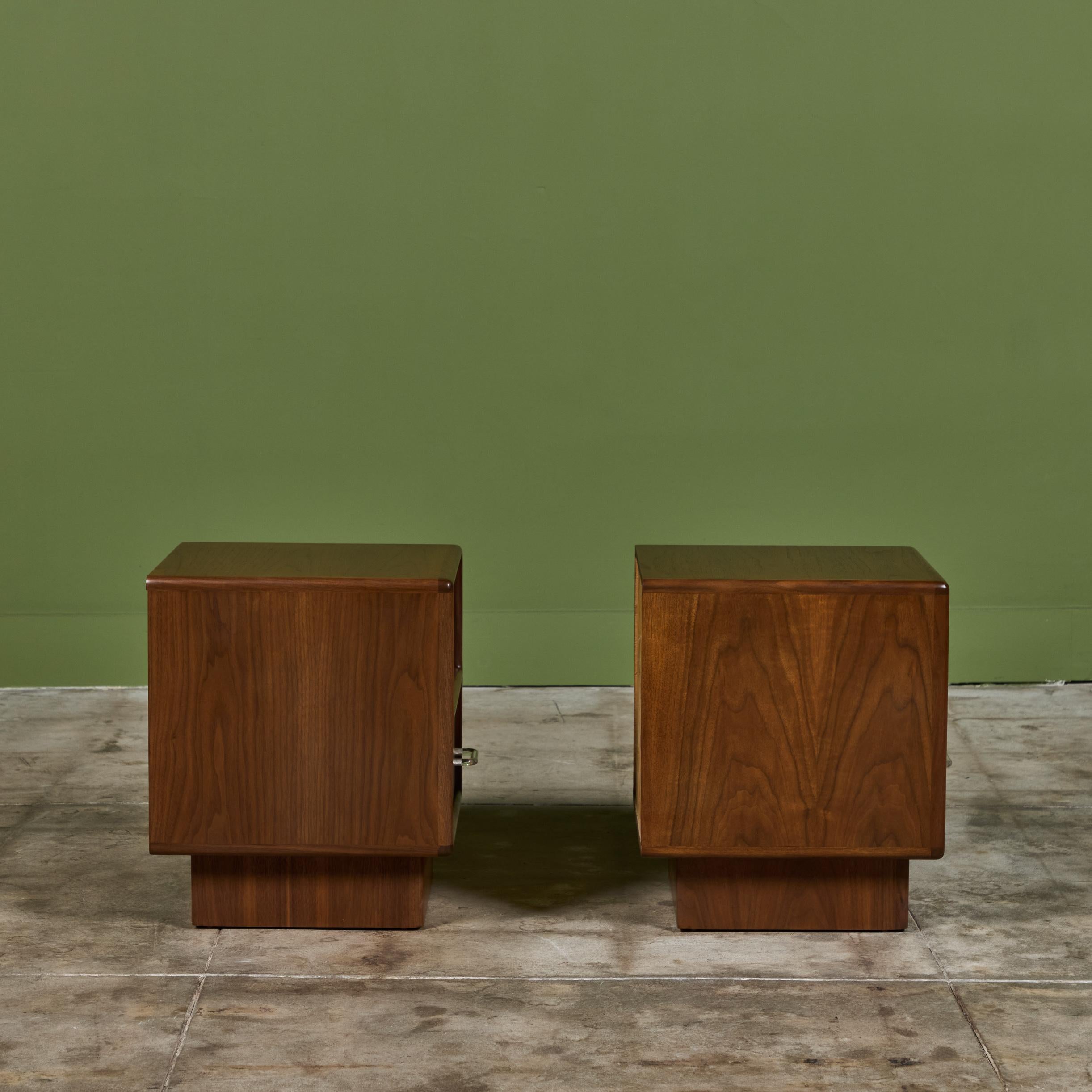 Pair of Petite Walnut Nightstands 1